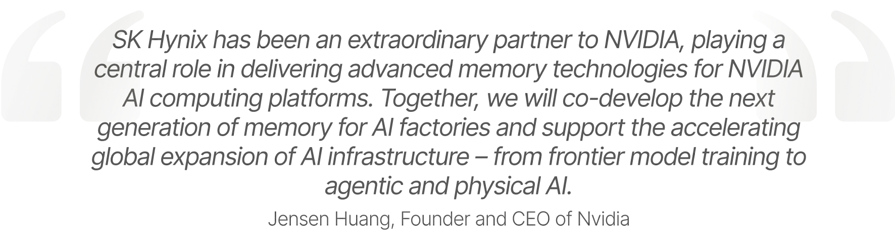 Jensen Huang SK Hynix quote